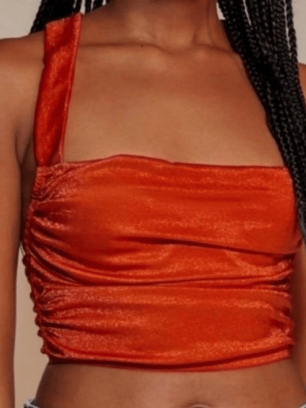 Burnt Orange Shimmer Corset Crop Top